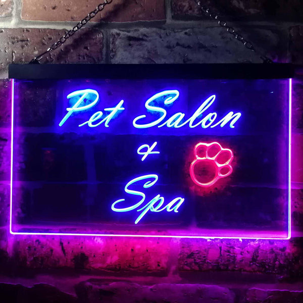 ADVPRO Pet Salon and Spa Illuminated Dual Color LED Neon Sign st6-i0593 - Red & Blue