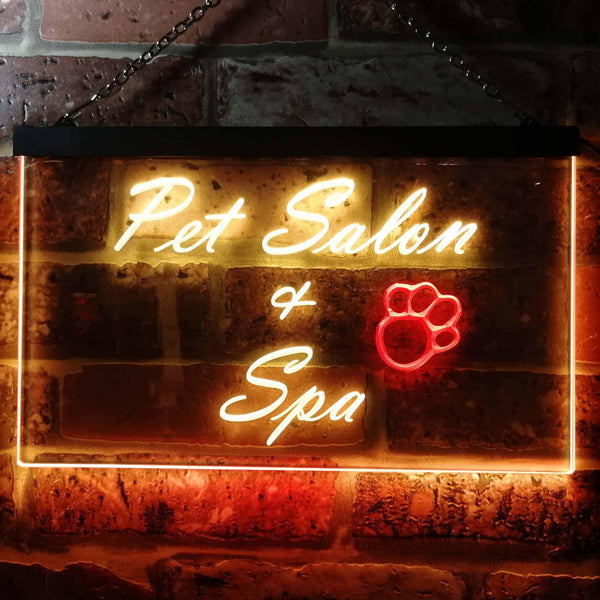 ADVPRO Pet Salon and Spa Illuminated Dual Color LED Neon Sign st6-i0593 - Red & Yellow