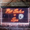 ADVPRO Pet Salon and Spa Illuminated Dual Color LED Neon Sign st6-i0593 - White & Orange