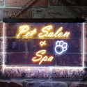 ADVPRO Pet Salon and Spa Illuminated Dual Color LED Neon Sign st6-i0593 - White & Yellow
