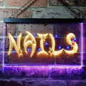 ADVPRO Nails Stars Beauty Salon Illuminated Dual Color LED Neon Sign st6-i0596 - Blue & Yellow