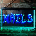 ADVPRO Nails Stars Beauty Salon Illuminated Dual Color LED Neon Sign st6-i0596 - Green & Blue