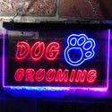 ADVPRO Dog Grooming Paw Print Shop Dual Color LED Neon Sign st6-i0597 - Blue & Red