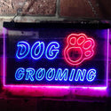 ADVPRO Dog Grooming Paw Print Shop Dual Color LED Neon Sign st6-i0597 - Red & Blue