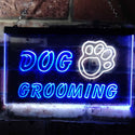ADVPRO Dog Grooming Paw Print Shop Dual Color LED Neon Sign st6-i0597 - White & Blue