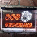 ADVPRO Dog Grooming Paw Print Shop Dual Color LED Neon Sign st6-i0597 - White & Orange