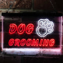 ADVPRO Dog Grooming Paw Print Shop Dual Color LED Neon Sign st6-i0597 - White & Red