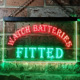 ADVPRO Watch Batteries Fitted Shop Illuminated Dual Color LED Neon Sign st6-i0598 - Green & Red