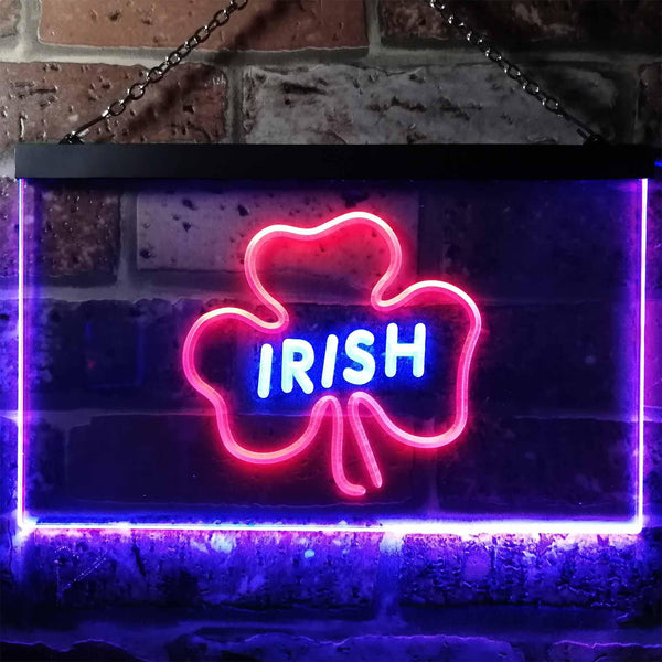 ADVPRO Irish Pub Shamrock Bar Club Display Dual Color LED Neon Sign st6-i0599 - Blue & Red