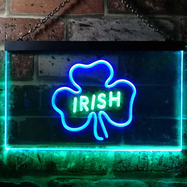 ADVPRO Irish Pub Shamrock Bar Club Display Dual Color LED Neon Sign st6-i0599 - Green & Blue