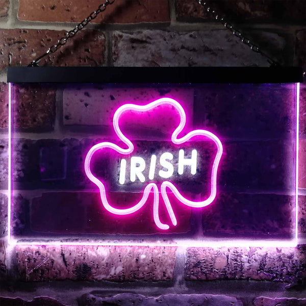 ADVPRO Irish Pub Shamrock Bar Club Display Dual Color LED Neon Sign st6-i0599 - White & Purple