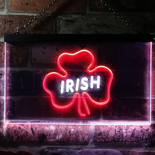 ADVPRO Irish Pub Shamrock Bar Club Display Dual Color LED Neon Sign st6-i0599 - White & Red