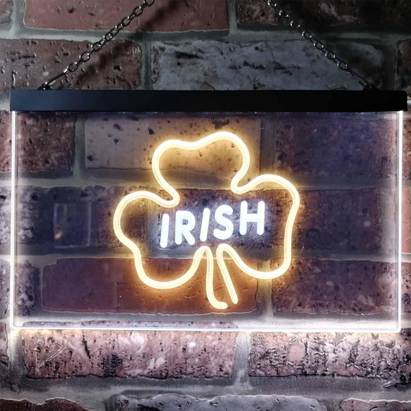 ADVPRO Irish Pub Shamrock Bar Club Display Dual Color LED Neon Sign st6-i0599 - White & Yellow