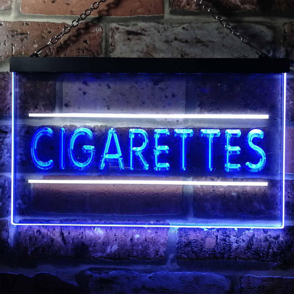 ADVPRO Cigarettes Shop Illuminated Dual Color LED Neon Sign st6-i0602 - White & Blue