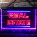 ADVPRO Real Estate Illuminated Dual Color LED Neon Sign st6-i0610 - Blue & Red