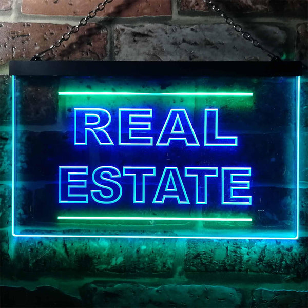 ADVPRO Real Estate Illuminated Dual Color LED Neon Sign st6-i0610 - Green & Blue