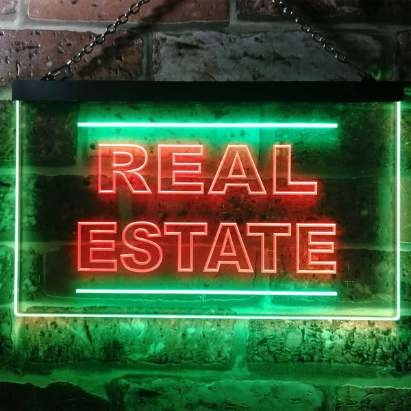 ADVPRO Real Estate Illuminated Dual Color LED Neon Sign st6-i0610 - Green & Red