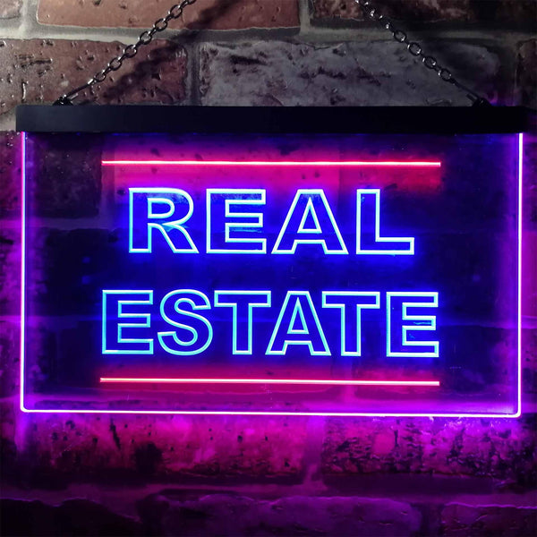 ADVPRO Real Estate Illuminated Dual Color LED Neon Sign st6-i0610 - Red & Blue