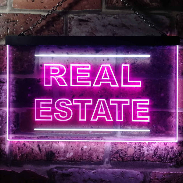 ADVPRO Real Estate Illuminated Dual Color LED Neon Sign st6-i0610 - White & Purple