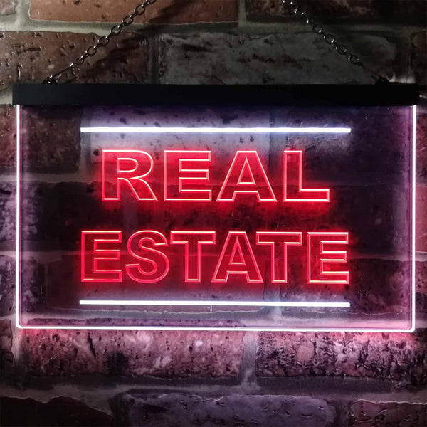 ADVPRO Real Estate Illuminated Dual Color LED Neon Sign st6-i0610 - White & Red