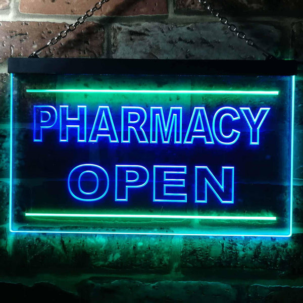 ADVPRO Pharmacy Open Shop Illuminated Dual Color LED Neon Sign st6-i0614 - Green & Blue