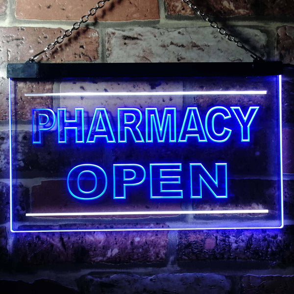 ADVPRO Pharmacy Open Shop Illuminated Dual Color LED Neon Sign st6-i0614 - White & Blue