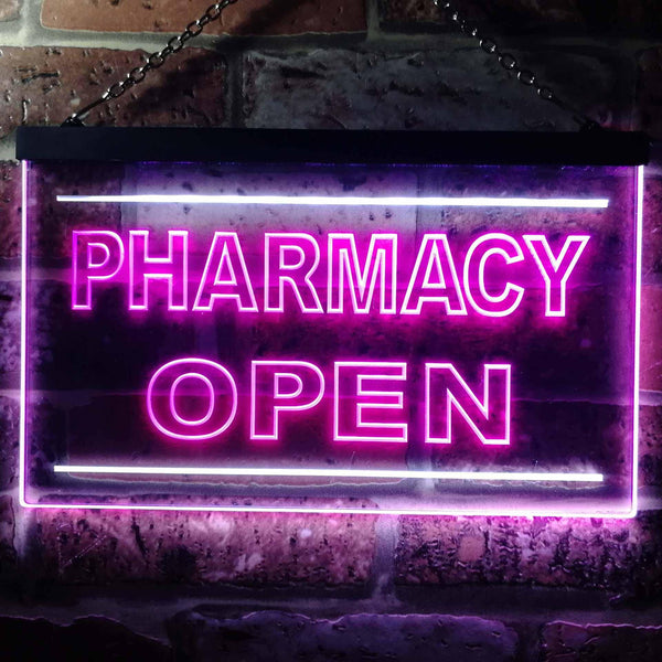 ADVPRO Pharmacy Open Shop Illuminated Dual Color LED Neon Sign st6-i0614 - White & Purple