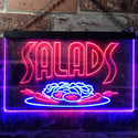 ADVPRO Salads Bar Cafe Illuminated Dual Color LED Neon Sign st6-i0626 - Blue & Red