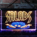ADVPRO Salads Bar Cafe Illuminated Dual Color LED Neon Sign st6-i0626 - Blue & Yellow