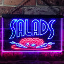 ADVPRO Salads Bar Cafe Illuminated Dual Color LED Neon Sign st6-i0626 - Red & Blue