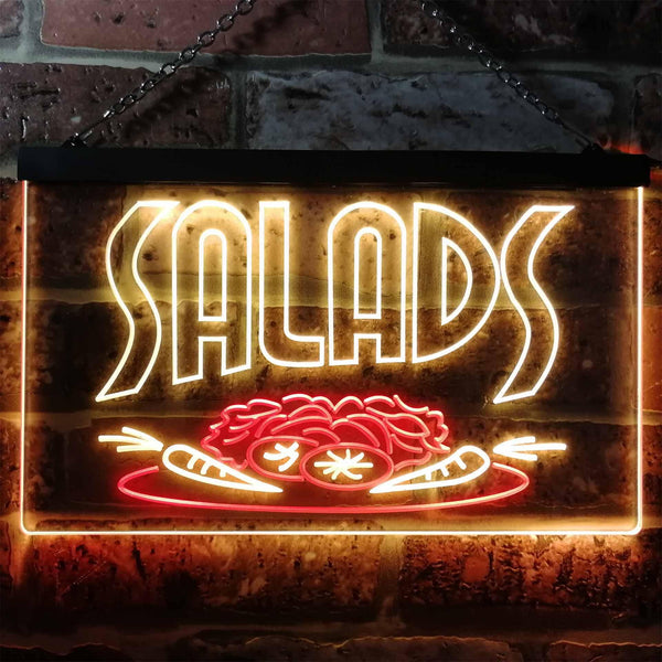 ADVPRO Salads Bar Cafe Illuminated Dual Color LED Neon Sign st6-i0626 - Red & Yellow