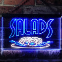 ADVPRO Salads Bar Cafe Illuminated Dual Color LED Neon Sign st6-i0626 - White & Blue