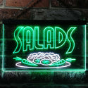 ADVPRO Salads Bar Cafe Illuminated Dual Color LED Neon Sign st6-i0626 - White & Green