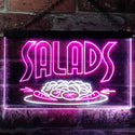 ADVPRO Salads Bar Cafe Illuminated Dual Color LED Neon Sign st6-i0626 - White & Purple