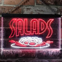 ADVPRO Salads Bar Cafe Illuminated Dual Color LED Neon Sign st6-i0626 - White & Red