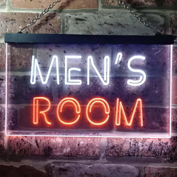 ADVPRO Men's Room Toilet Changing Illuminated Dual Color LED Neon Sign st6-i0629 - White & Orange