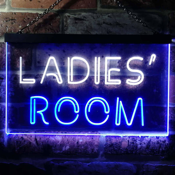ADVPRO Ladies' Room Toilet Changing Illuminated Dual Color LED Neon Sign st6-i0630 - White & Blue