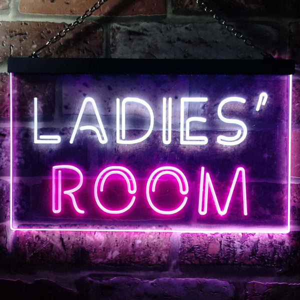 ADVPRO Ladies' Room Toilet Changing Illuminated Dual Color LED Neon Sign st6-i0630 - White & Purple