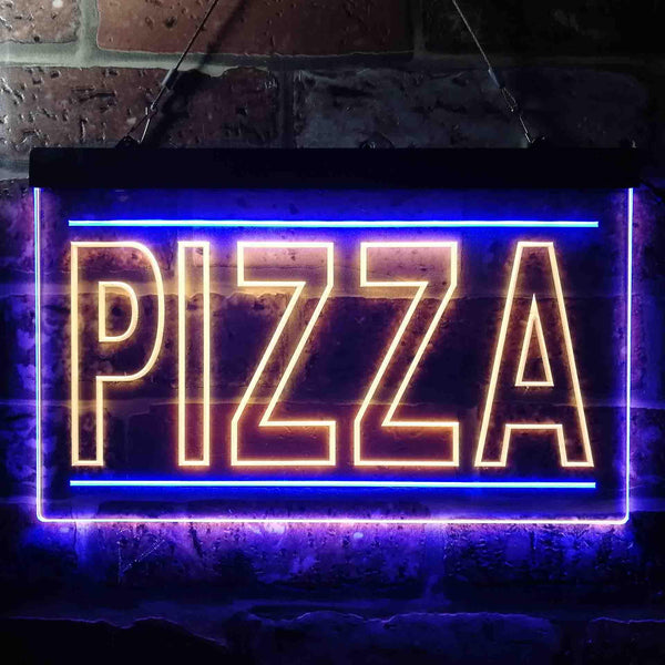 ADVPRO Pizza Shop Illuminated Dual Color LED Neon Sign st6-i0635 - Blue & Yellow