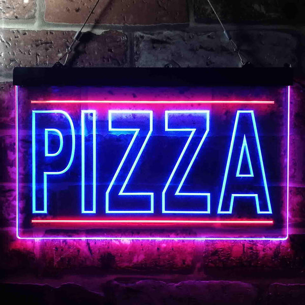 ADVPRO Pizza Shop Illuminated Dual Color LED Neon Sign st6-i0635 - Red & Blue
