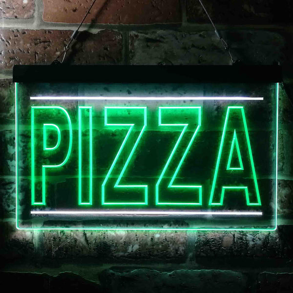 ADVPRO Pizza Shop Illuminated Dual Color LED Neon Sign st6-i0635 - White & Green