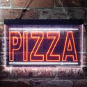ADVPRO Pizza Shop Illuminated Dual Color LED Neon Sign st6-i0635 - White & Orange