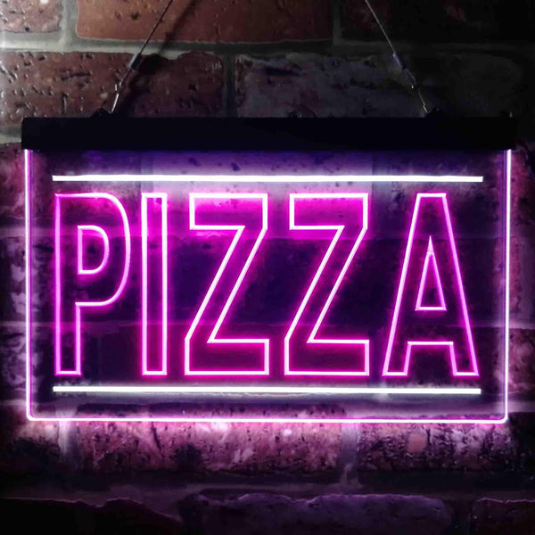 ADVPRO Pizza Shop Illuminated Dual Color LED Neon Sign st6-i0635 - White & Purple