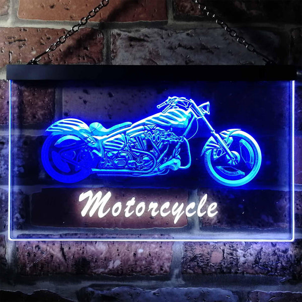 ADVPRO Motorcycles Shop Garage Man Cave Display Dual Color LED Neon Sign st6-i0642 - White & Blue