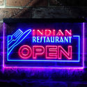 ADVPRO Indian Restaurant Open Illuminated Dual Color LED Neon Sign st6-i0643 - Blue & Red