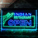 ADVPRO Indian Restaurant Open Illuminated Dual Color LED Neon Sign st6-i0643 - Green & Blue