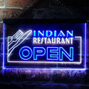 ADVPRO Indian Restaurant Open Illuminated Dual Color LED Neon Sign st6-i0643 - White & Blue