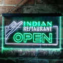 ADVPRO Indian Restaurant Open Illuminated Dual Color LED Neon Sign st6-i0643 - White & Green