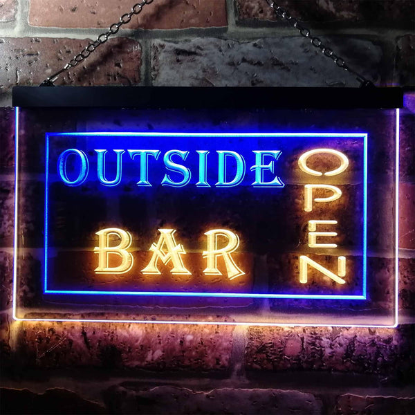 ADVPRO Outside Bar Open Illuminated Dual Color LED Neon Sign st6-i0647 - Blue & Yellow