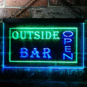 ADVPRO Outside Bar Open Illuminated Dual Color LED Neon Sign st6-i0647 - Green & Blue